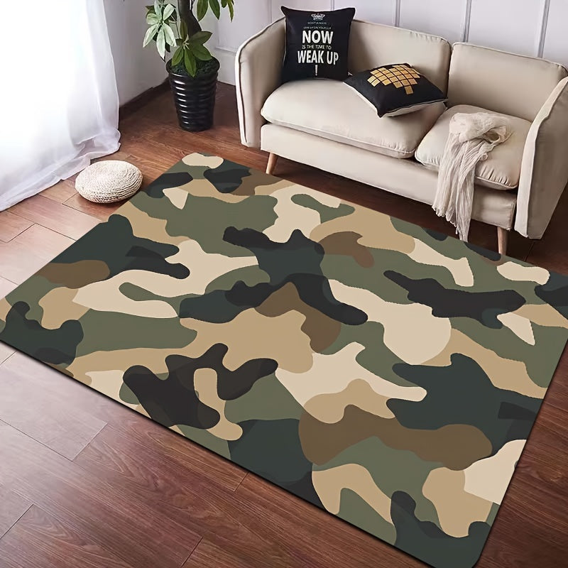 Camouflage Rug 8mm Thick Easy to Clean for Kitchen Bathroom Living Room Bedroom