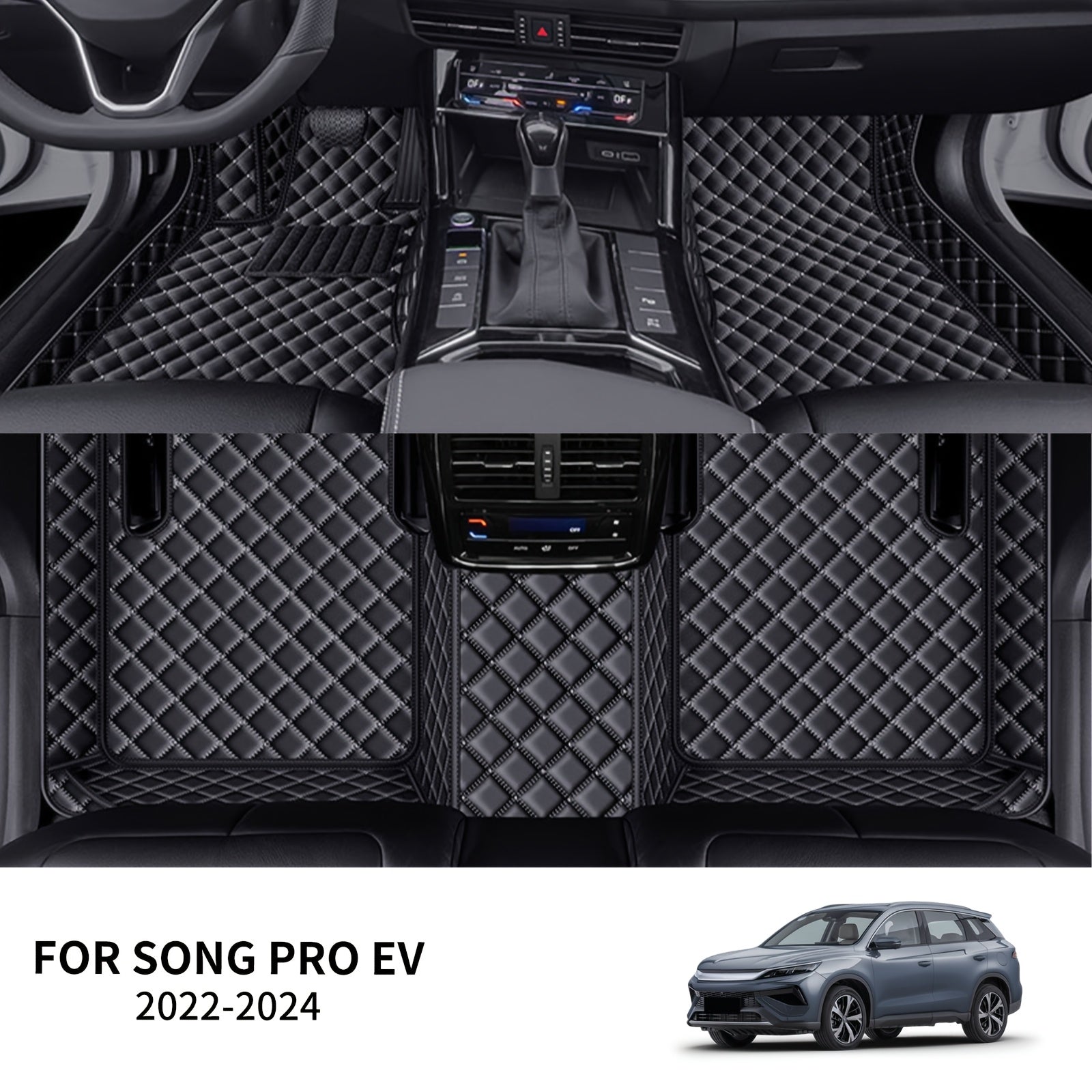 Car Floor Mats Set Faux Leather All-Weather Durable for Left-Hand Drive