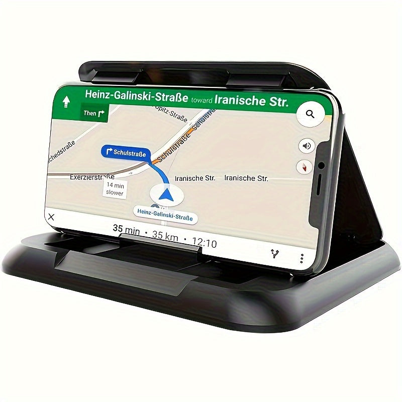 Universal Silicone Car Dashboard Mount with Adjustable Arm and Waterproof Holder