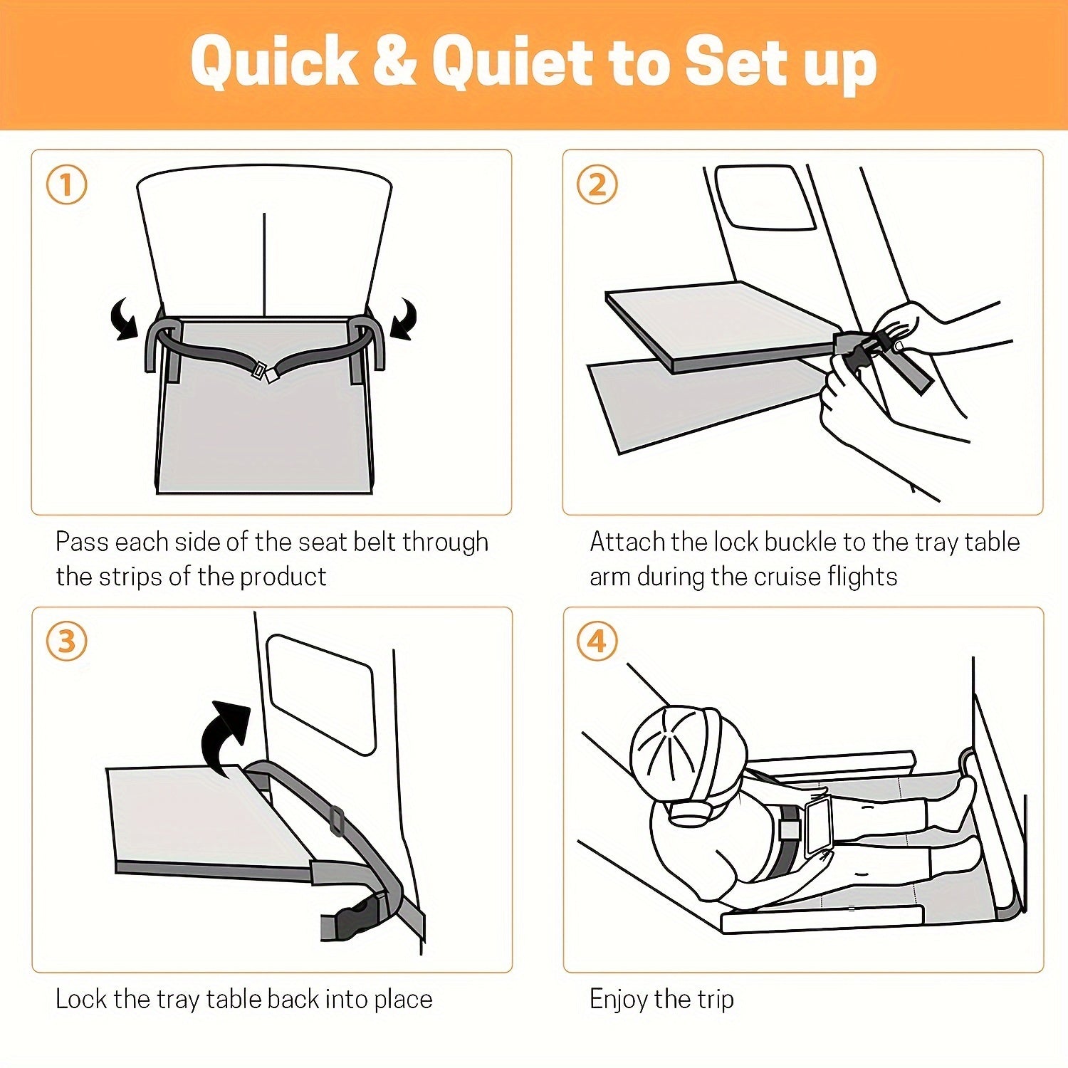 Travel Footrest for Airplane Seat Extension and Slipping Prevention