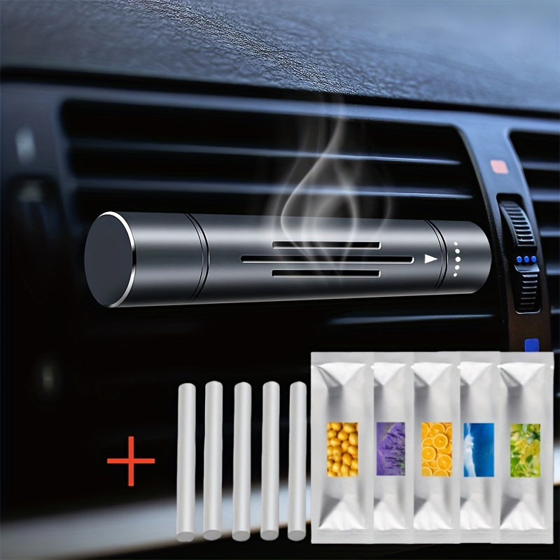 Car Air Freshener Set 6pcs Alloy Vent Clip Fragrance Refills for Car Interior