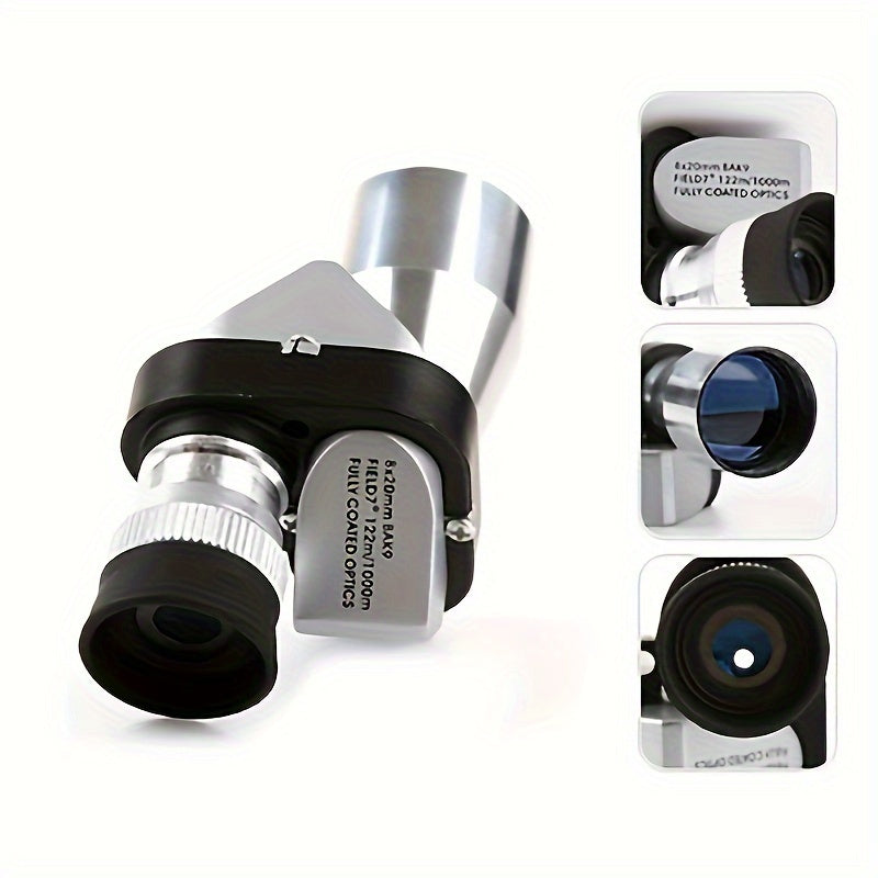 Mini Pocket Binoculars 8x20 Portable Monocular for Outdoor Activities Gray