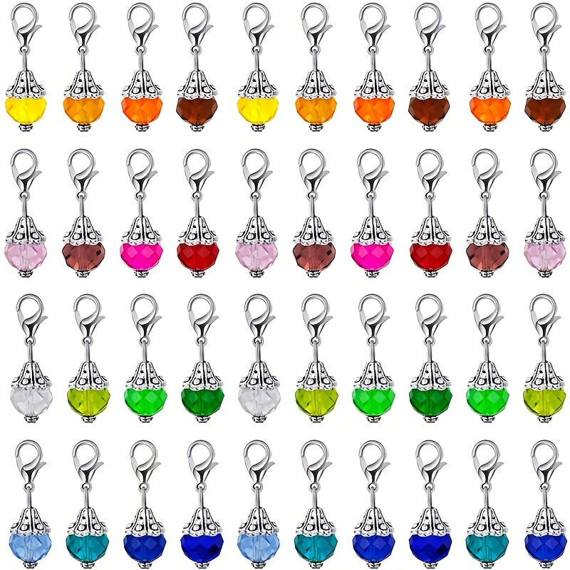 Juego de llavero de cristal de 40 piezas para bolsos, collares y anillos de llaves