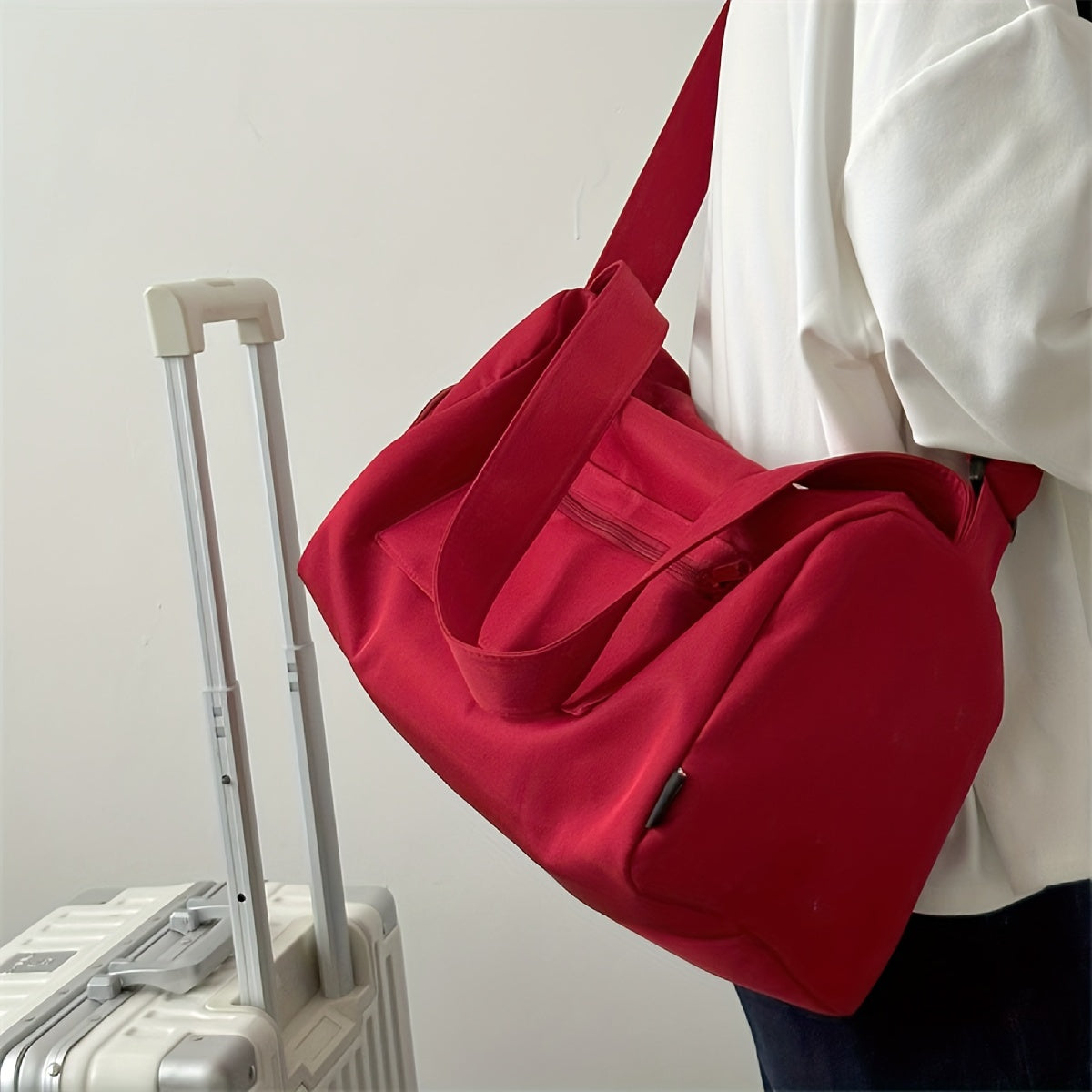 Pink Duffel Bag with Headphone Jack for Gym Travel and Short Trips Lightweight and Stylish