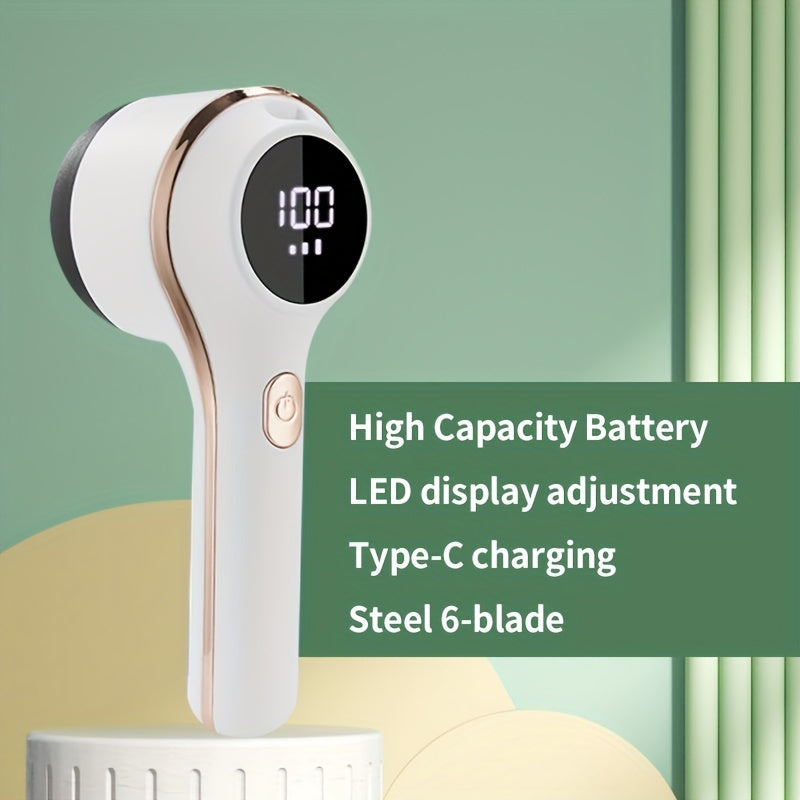 Cordless Fabric Shaver with Digital Display Rechargeable Lint Remover for Clothes Bedding and Upholstery