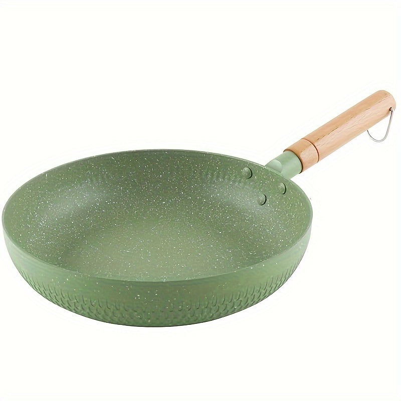 24cm Non-Stick Aluminum Skillet with Maifan Stone Coating for Cooking Fish Eggs Steak