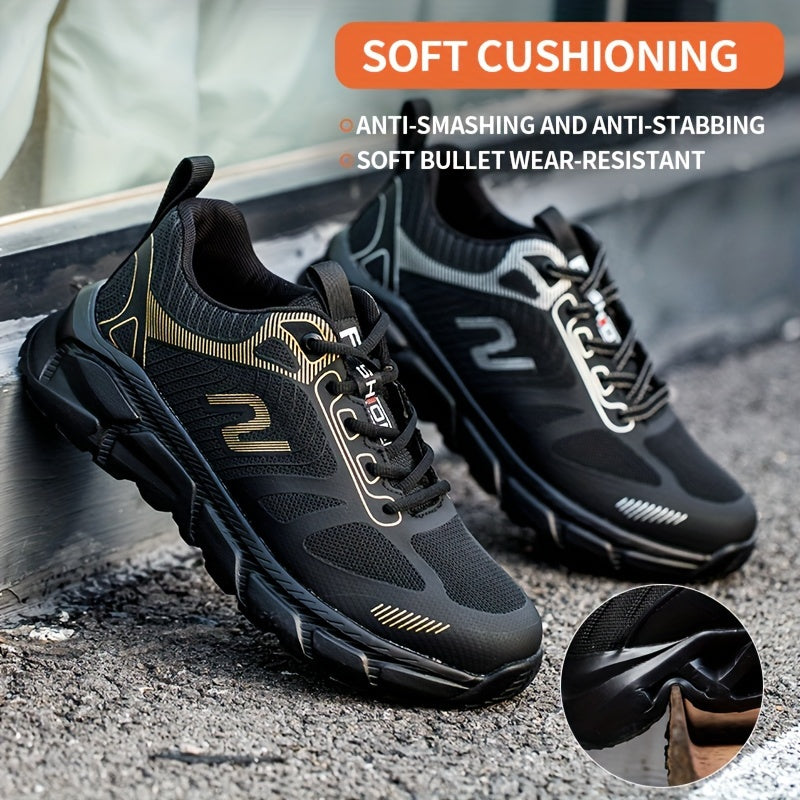Men's Breathable Steel Toe Work Sneakers Puncture-Resistant Safety Shoes