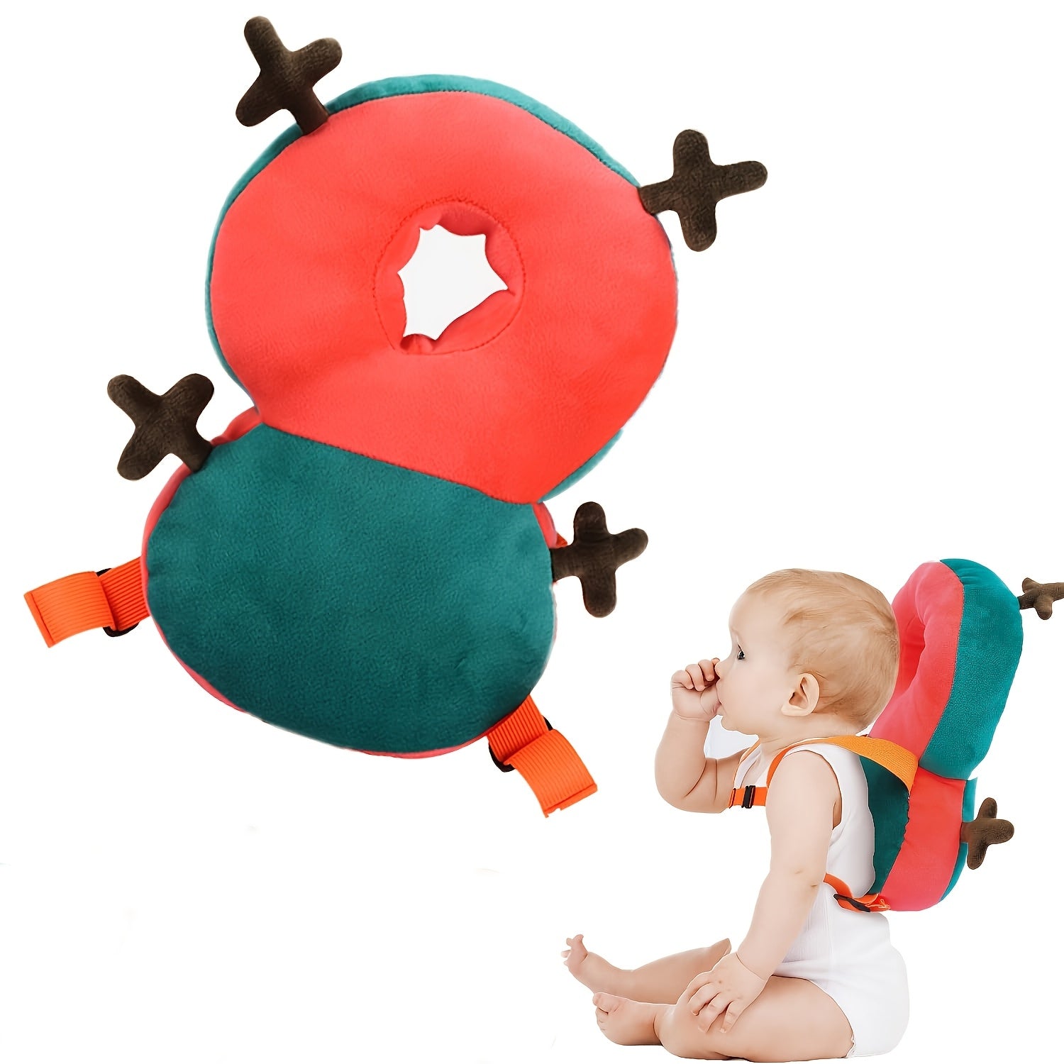 Рюкзак-защита для головы малыша с необходимыми функциями безопасности для ползания, ходьбы и падений. Включает в себя ремень, игрушки и шлем. Идеальный рождественский подарок для любителей детей в возрасте от 0,5 до 3 лет. Случайный выбор цвета.