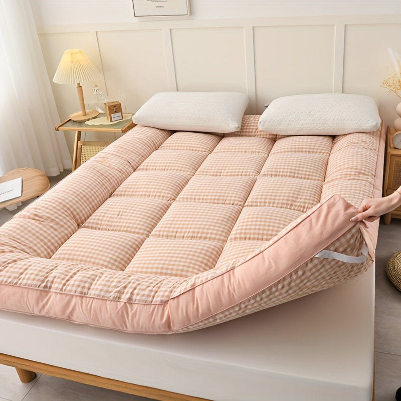 Extra Thick Breathable Quilted Mattress Topper with Elastic Straps All-Season Comfort