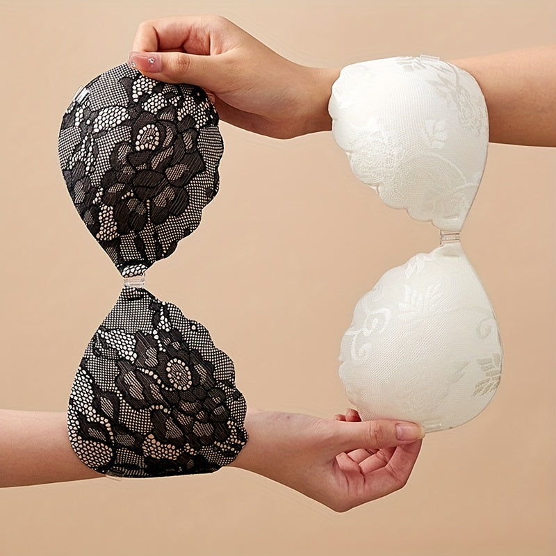 Women’s Seamless Strapless Push-Up Bra Wireless Support Semi-Sheer Polyester