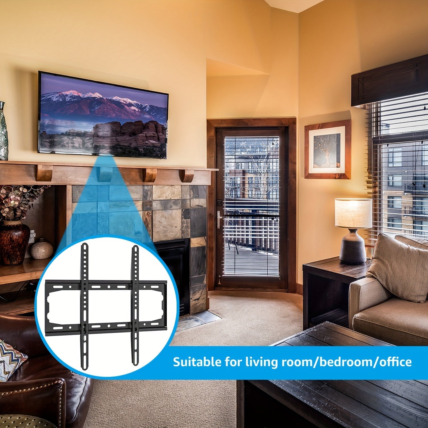 Wall Mount Bracket for 26-60 Inch Flat Screen TVs VESA 400x400mm Slim Profile