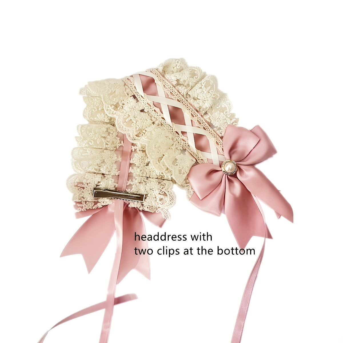 Maid Style Hair Accessory Headband with Non-slip Duck Billed Clips for Women