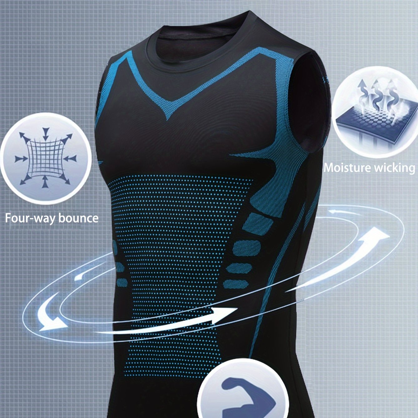 Men's Sports Compression Tank Top for Basketball Athletic Training Moisture-Wicking Stretch Fabric