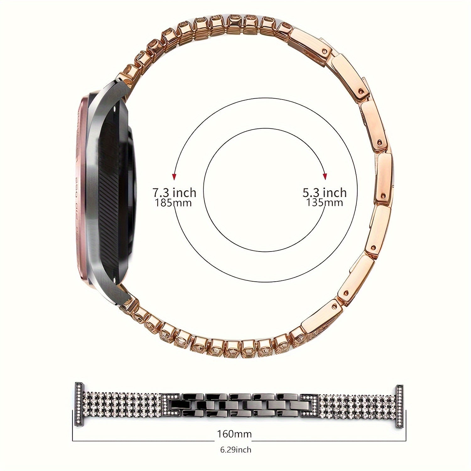 Women's Rhinestone Smartwatch Band Compatible with Latest iWatch Series in Various Sizes