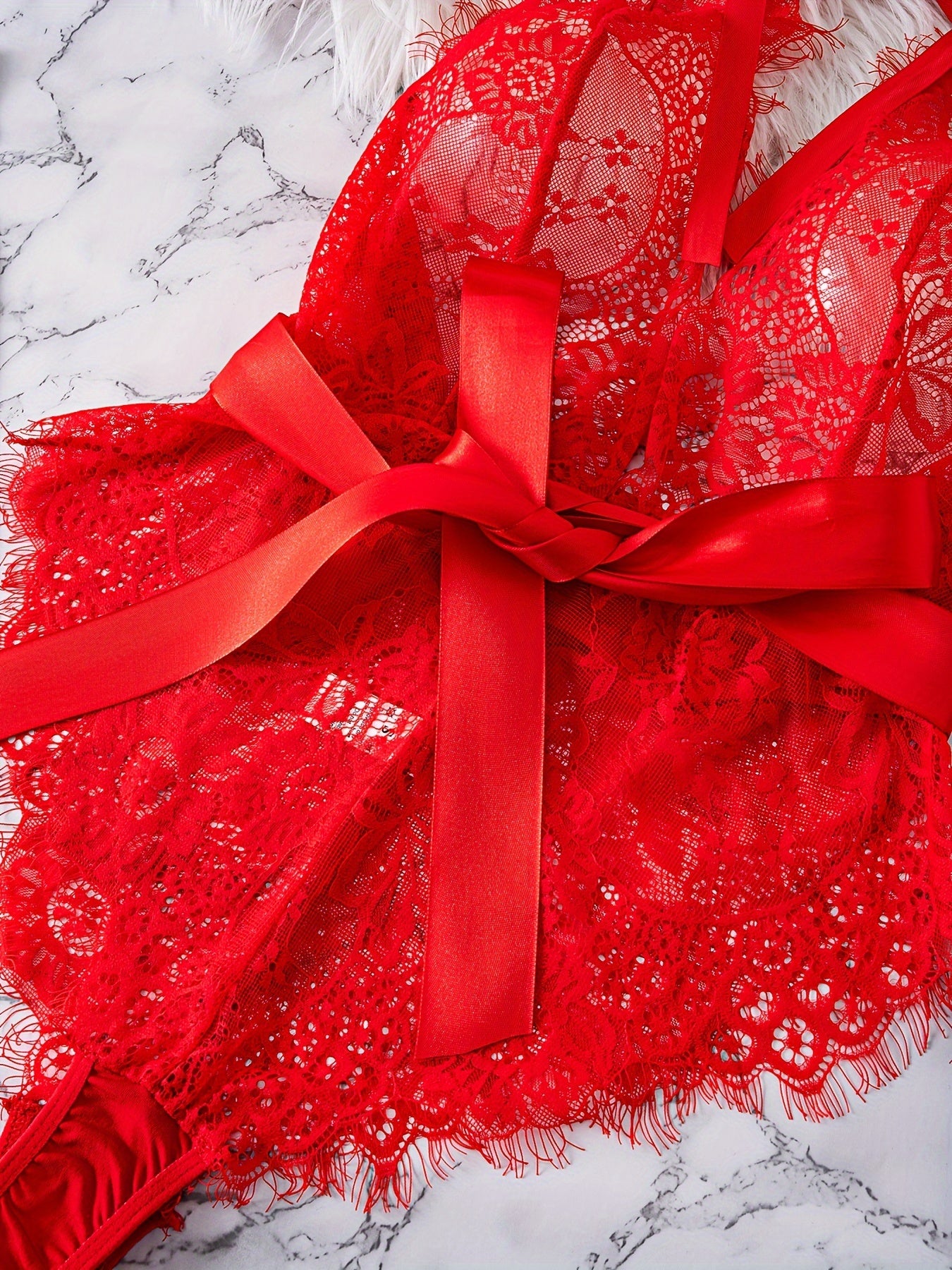 Women's Floral Lace Teddy with Halter Neck Backless Lingerie