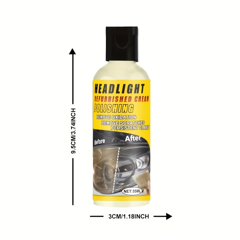 Kit de pasta para reparación de faros de coche para luces borrosas, oxidadas o amarillas