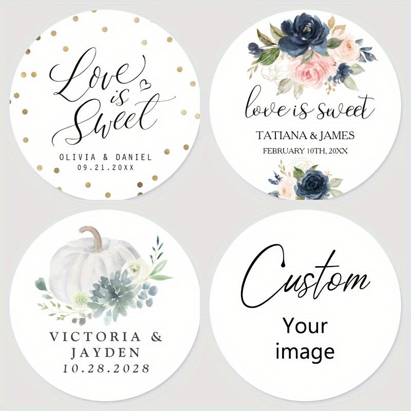 Personalized Bridal Shower Labels Custom Thank You Stickers Name and Date Recyclable Matte Finish