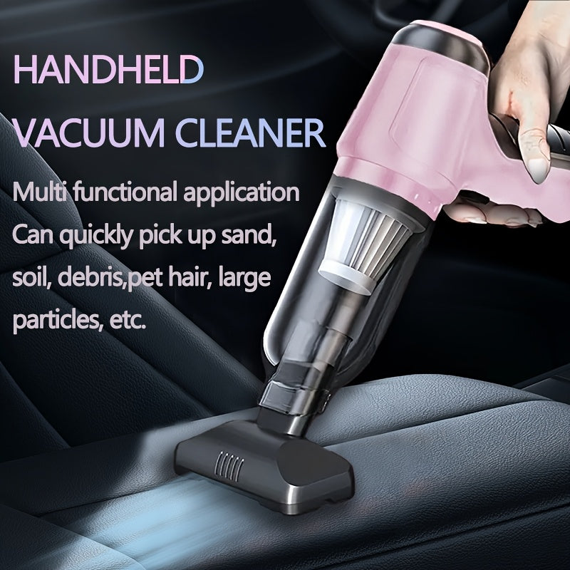 Pink Handheld Vacuum Cleaner for Car and Home Use With Blower and Suction