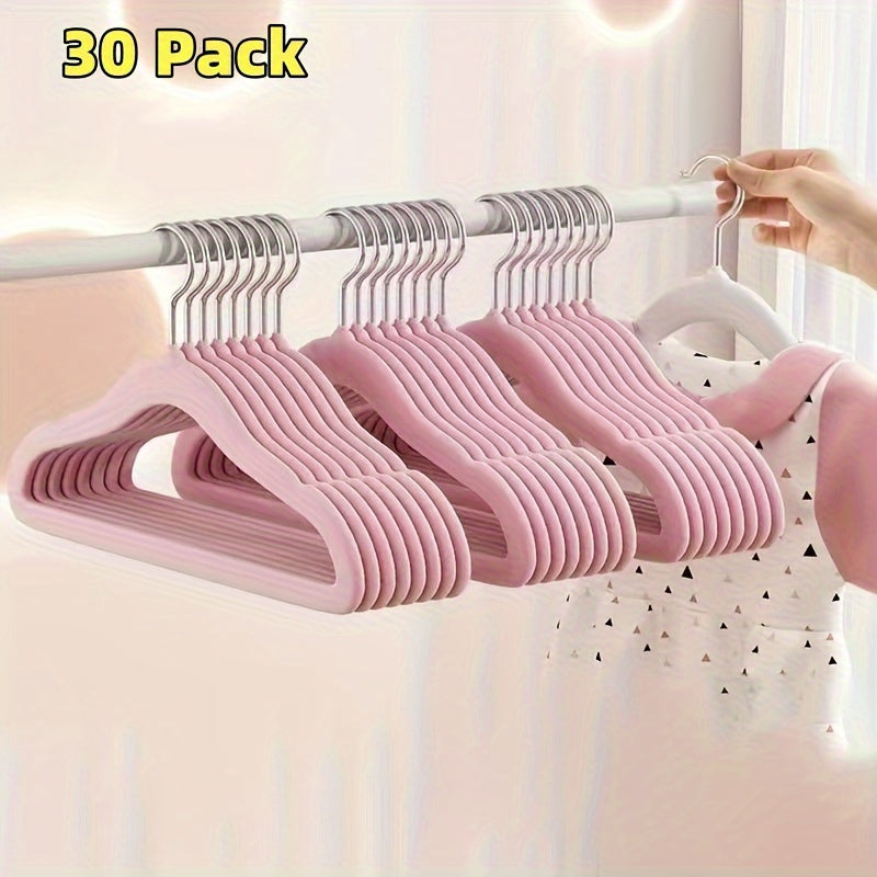 Children's Plastic Hangers Set 20-30 Pieces Notched Closet Organizer for Baby Clothes