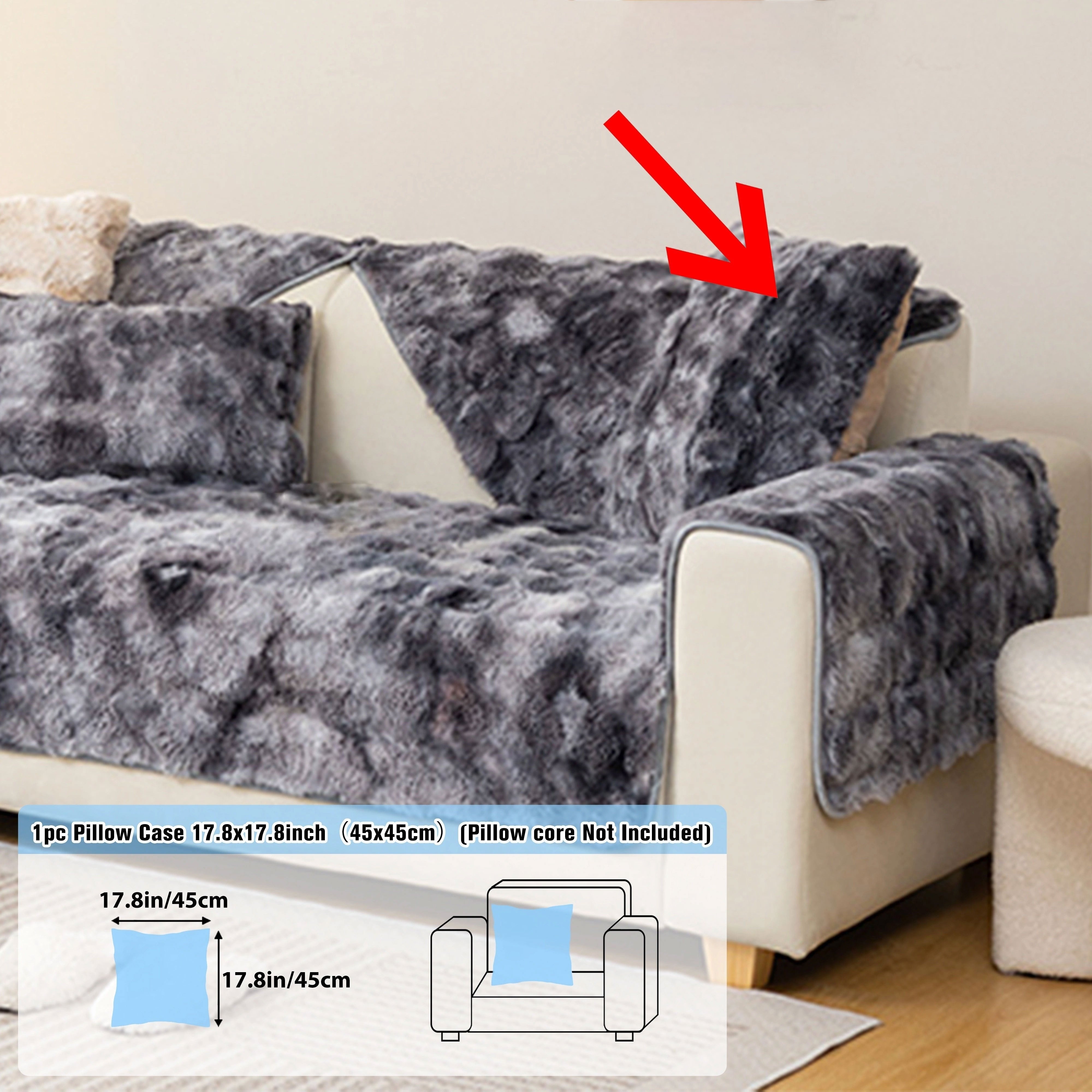 Плюшевое покрытие для дивана на зиму подходит для спальни, гостиной, офиса, домашнего декора