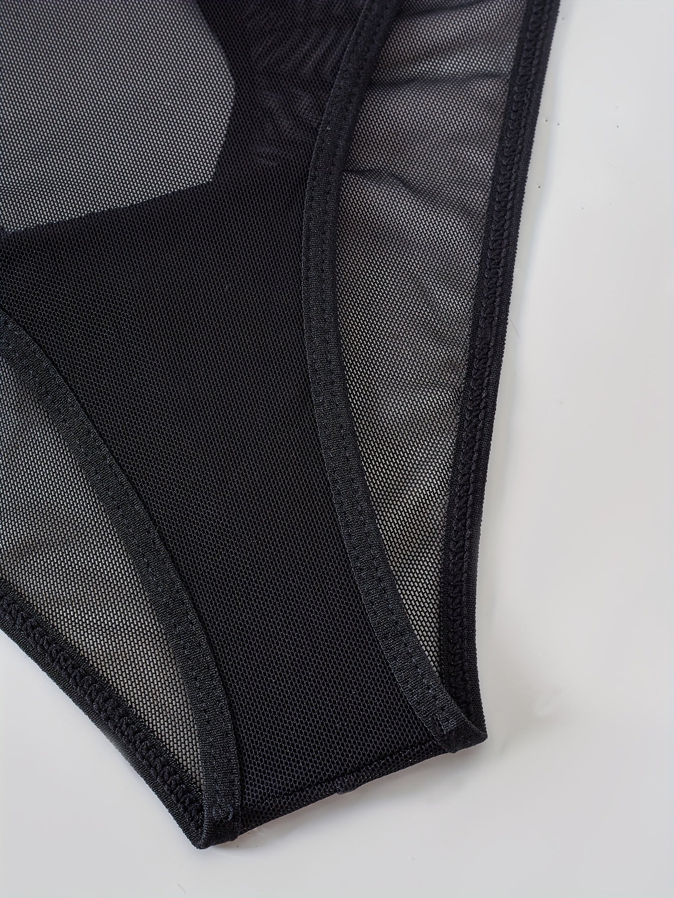 Women's Sheer Briefs Polyester Acrylic Medium Support Solid Color