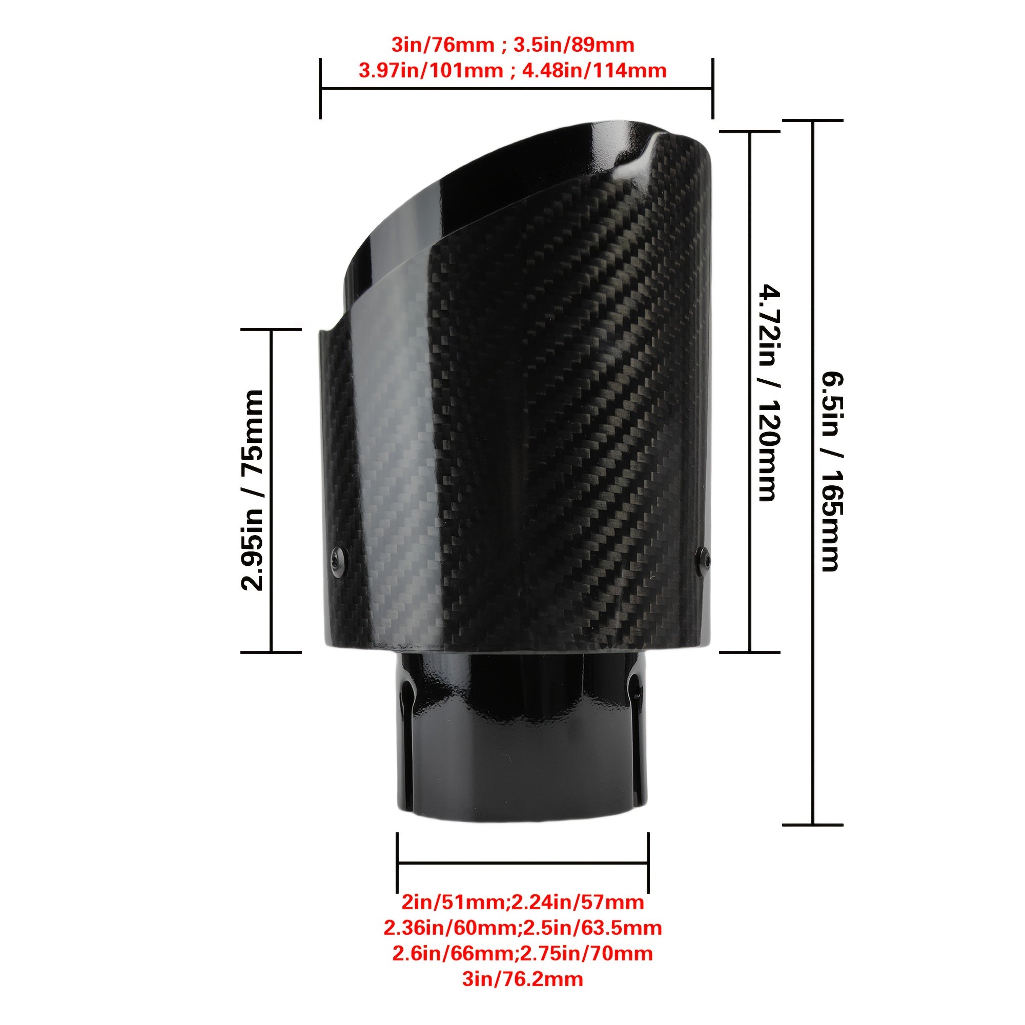 Carbon Fiber Pattern Car Exhaust Pipe Glossy Tail Tip Replacement
