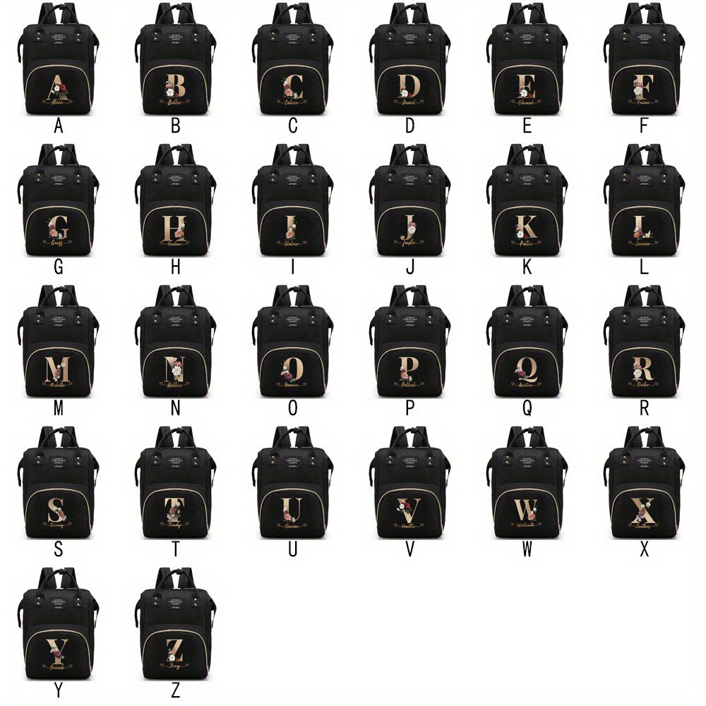 Personalized Mommy Diaper Bag with Custom Initials, Oxford Cloth, Generous Storage