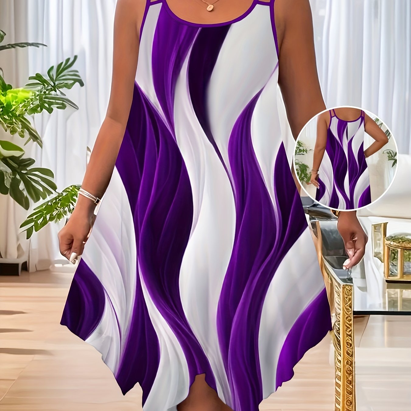 Vestido de mujer con dobladillo asimétrico, poliéster elástico y spandex, para todas las estaciones, casual a elegante