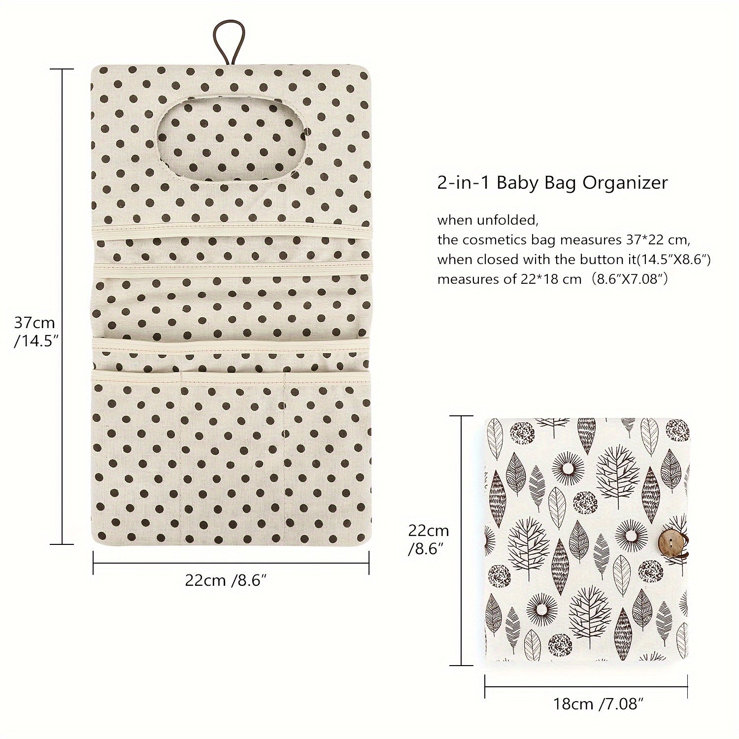 Animal Print Diaper Bag with Wet Wipes Holder Travel Linen Organizer and Mom Toiletry Bag