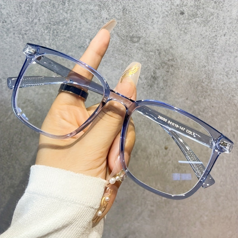 Унисекс квадратные очки с прозрачными линзами и деталями с кисточками, анти-голубой свет, каркас из PC