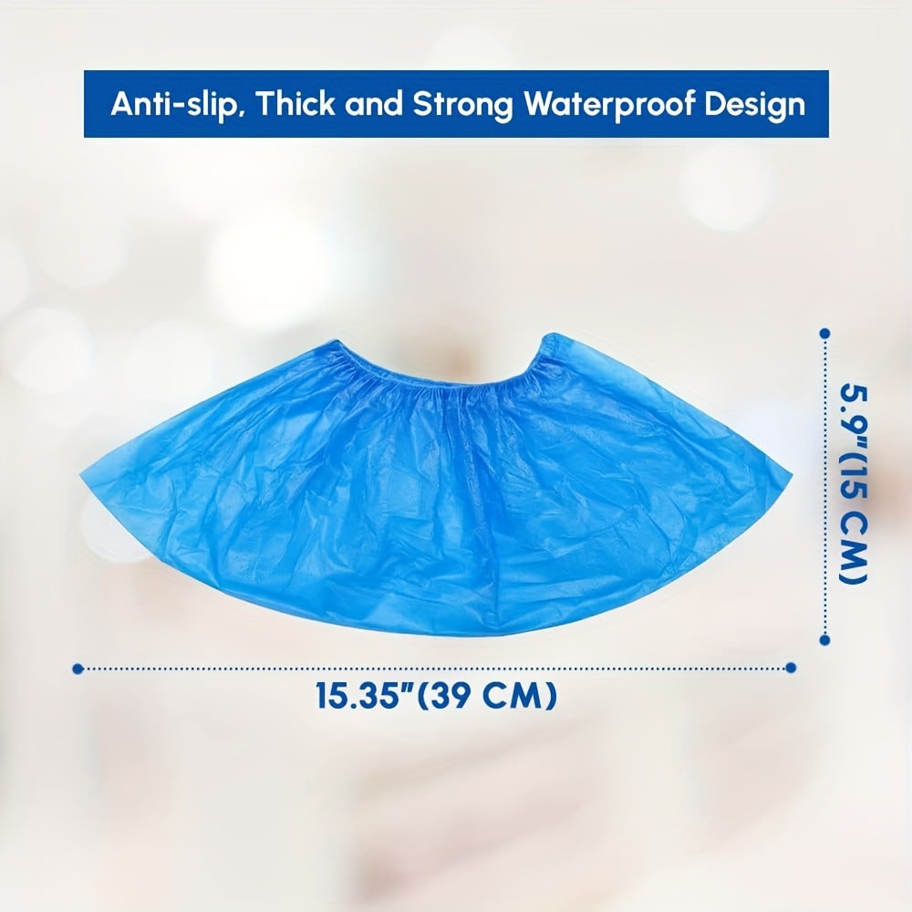 20 Pcs Heavy Duty Non Slip Breathable Plastic Shoe Covers Light Blue
