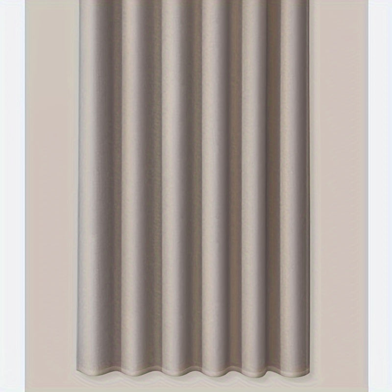 Apricot Waterproof Shower Curtain with Dry and Wet Separation Includes 12 C-Shaped Hooks