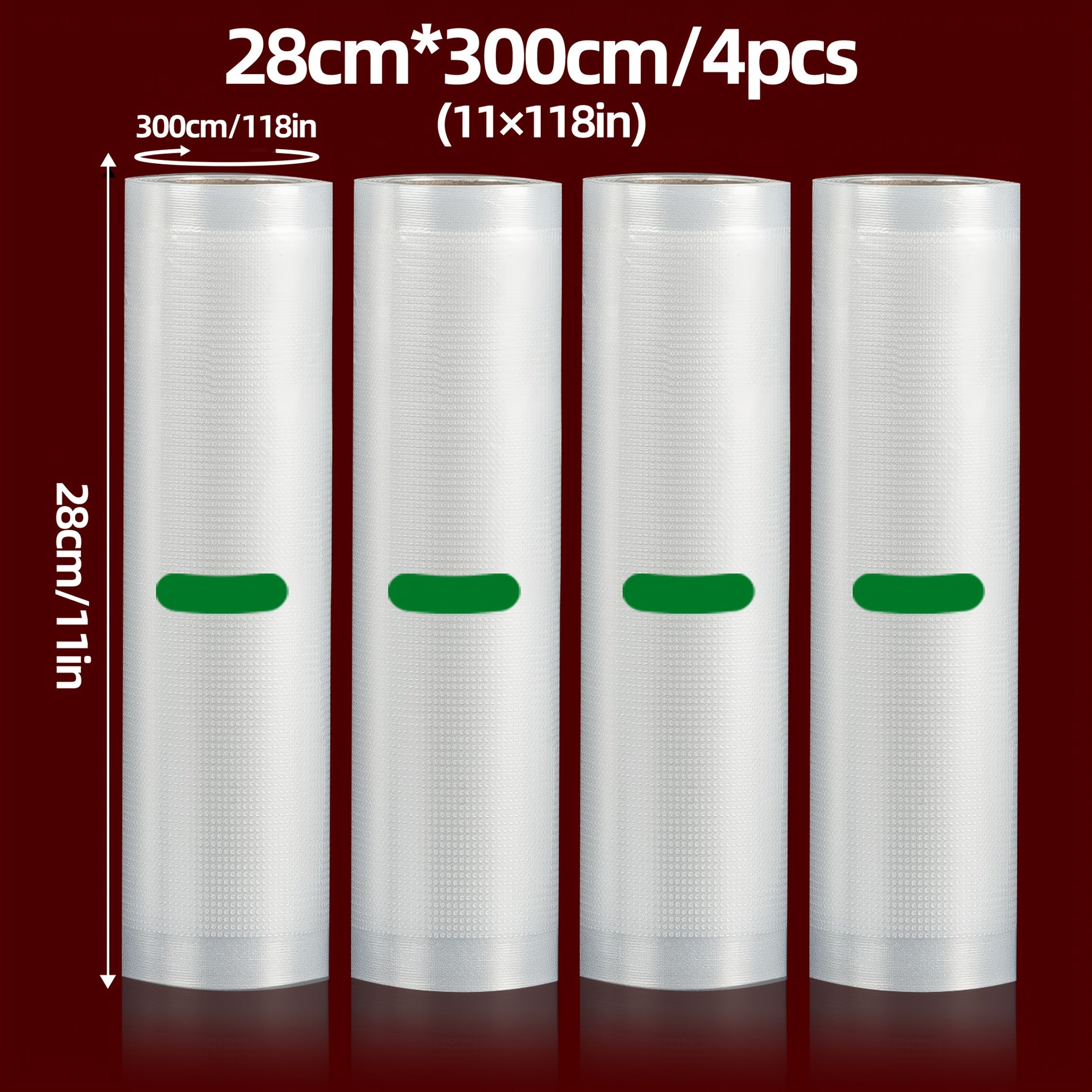 4 dona vakuum yopishqoq rulolari 3m oziq-ovqat saqlash sous vide taom tayyorlash bardoshli