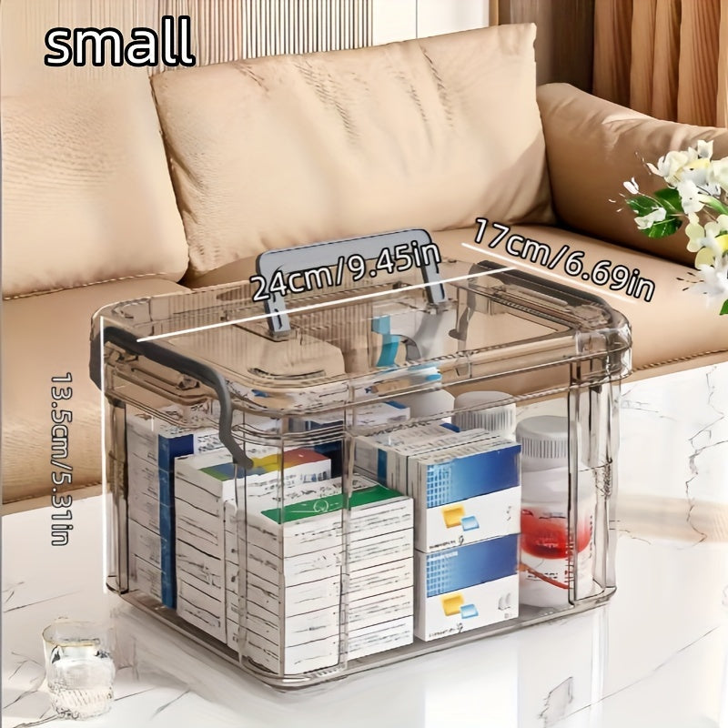 Toza suv o'tkazmaydigan plastmassa saqlash qutisi kvadrat klip bilan yopiladigan qopqoq bilan uy xo'jaligi uchun dorilarni tashkil etish