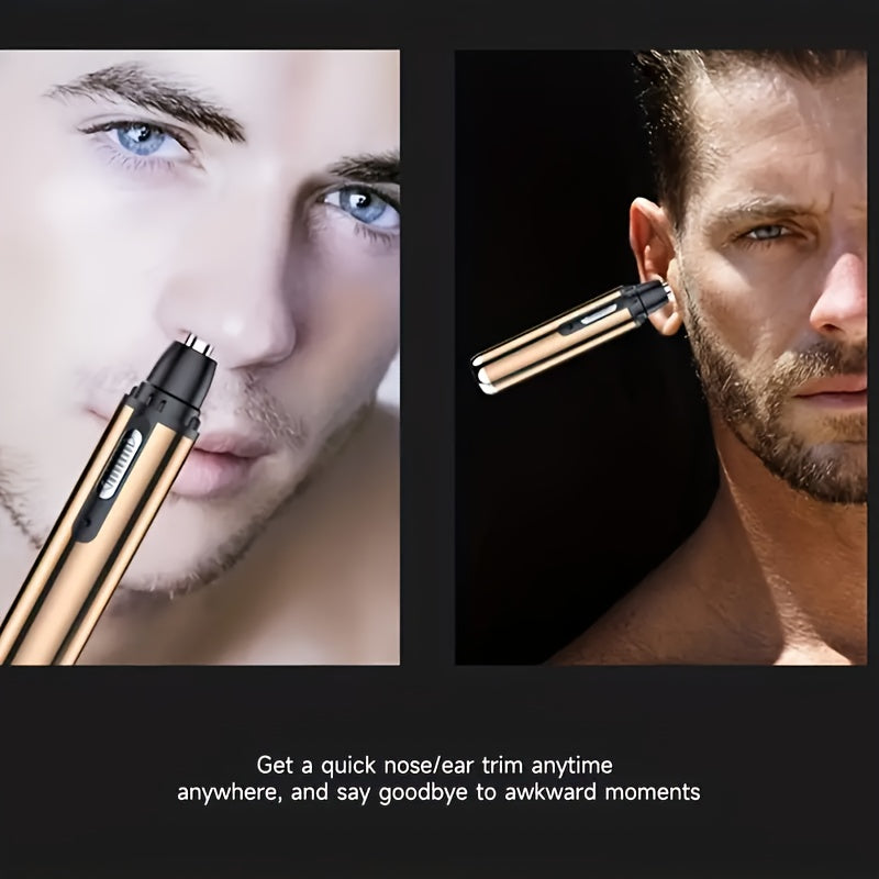 Recortador eléctrico de nariz, orejas y vello facial para hombres y mujeres, acero inoxidable, recargable