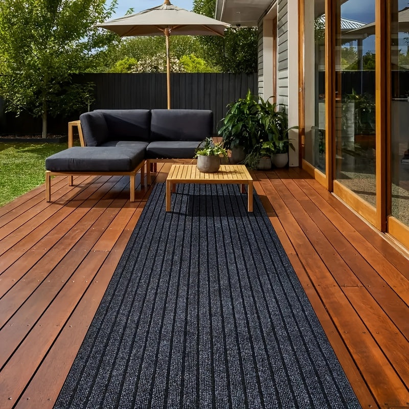 Alfombra de entrada a rayas con base de goma, alfombra de PVC para cocina, baño y balcón