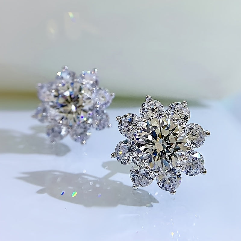 Ajoyib Quyoshguli Moissanite Stud Ziraklar - Har biri 0.56ct, 925 Sterling Kumushdan tayyorlangan, Tug'ilgan kunlar, Yubileylar va To'ylar uchun ideal