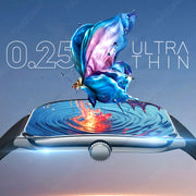 PAAZOMU Ultra-Thin AMOLED Smartwatch HD Resolutsiya, Wireless 5.2, Ko'p Sport Traker, Musiqa va Qo'ng'iroq Funktsiyalari, Qotishma Tanasi, Silikon Kamar, iPhone va Android uchun Qayta Zaryadlanadigan Batareya.