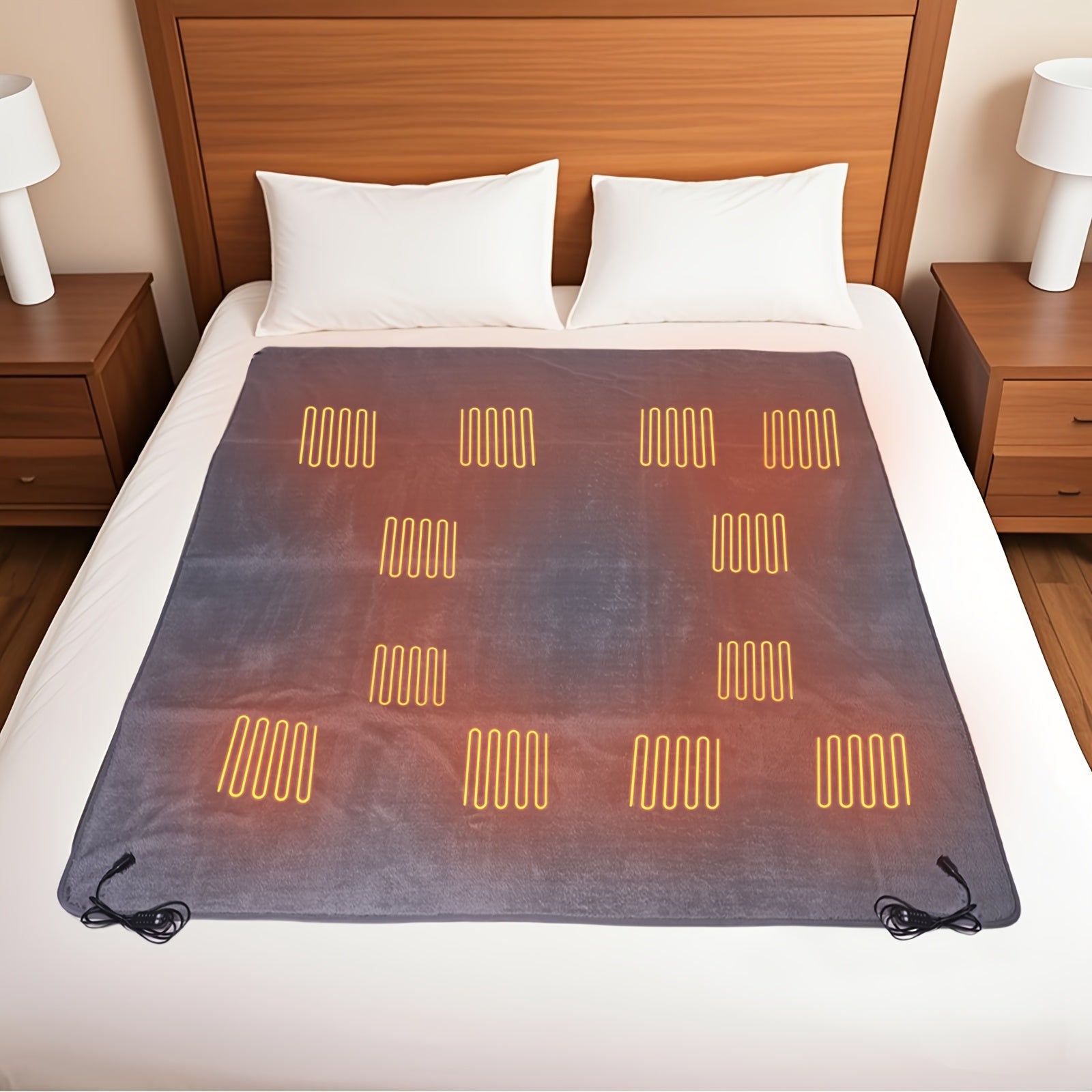 Manta eléctrica con temporizador y control de temperatura para cama individual o doble