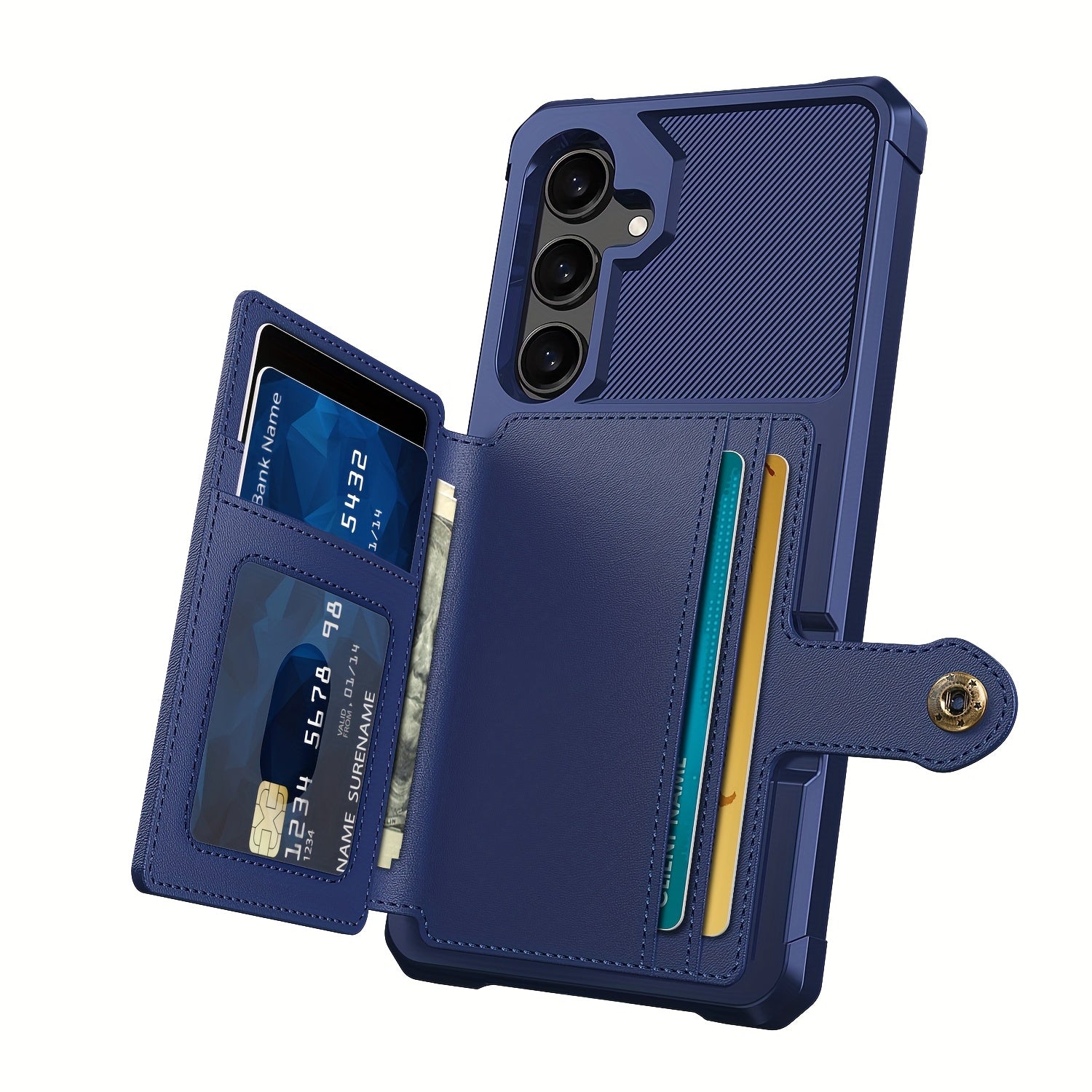 Faux Leather Card Holder Phone Case for Galaxy A55 5G A35 5G with Card Slot Shockproof Durable TPU Flip Wallet