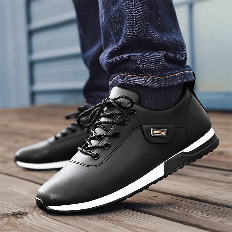 Men's Waterproof Shoes Casual Sports Travel Business All-Season Low Top Solid Color