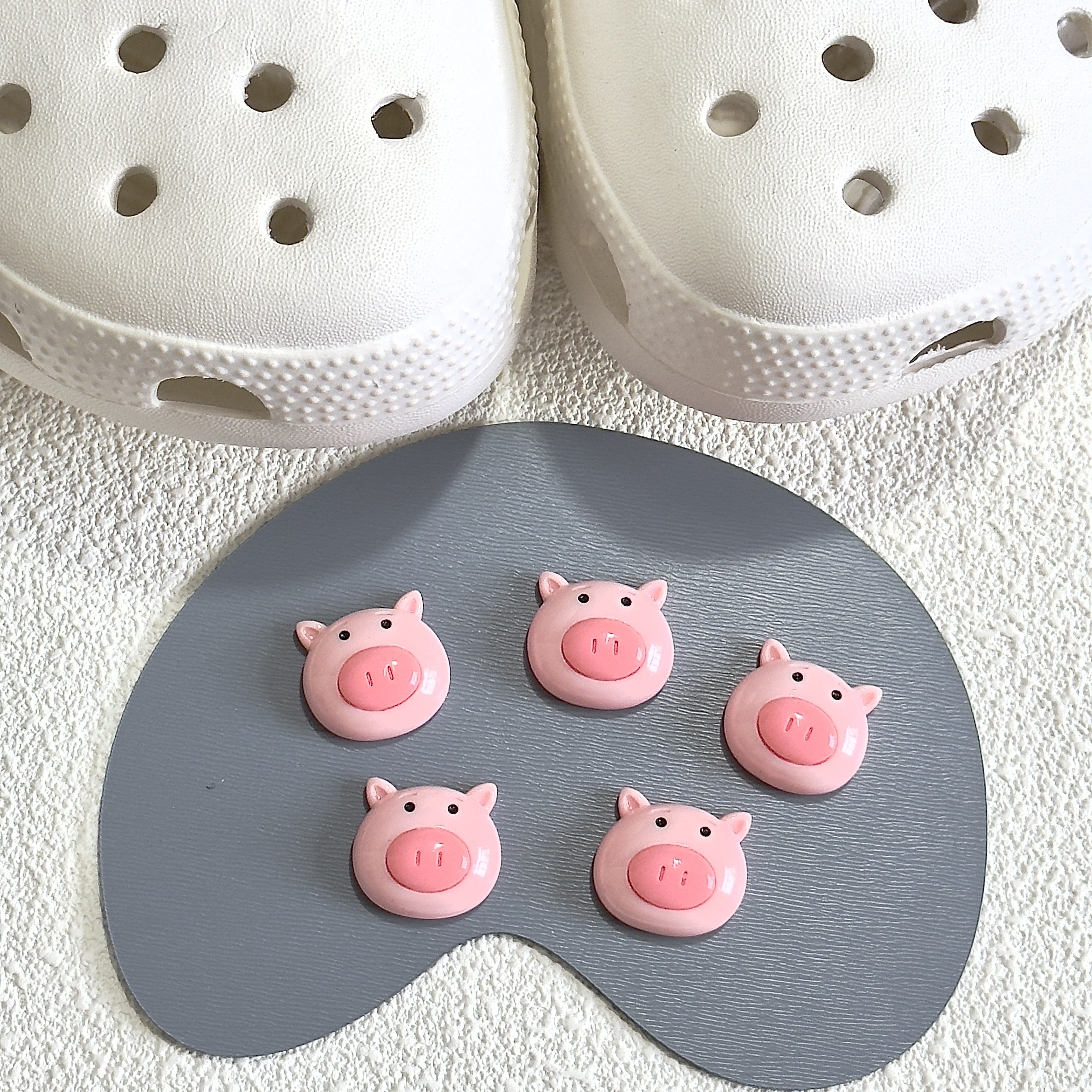 5 dona pushti chochqa poyafzal charm to'plami yoqimli chochqa boshli poyafzal dekorasiyasi rezin zargarlik buyumlari aksessuarlari