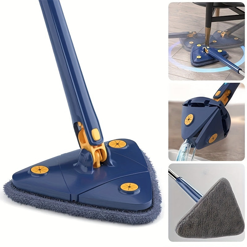 1pc Easy-Wring Triangle Mop with 360° Rotating and Hands-Free Washing