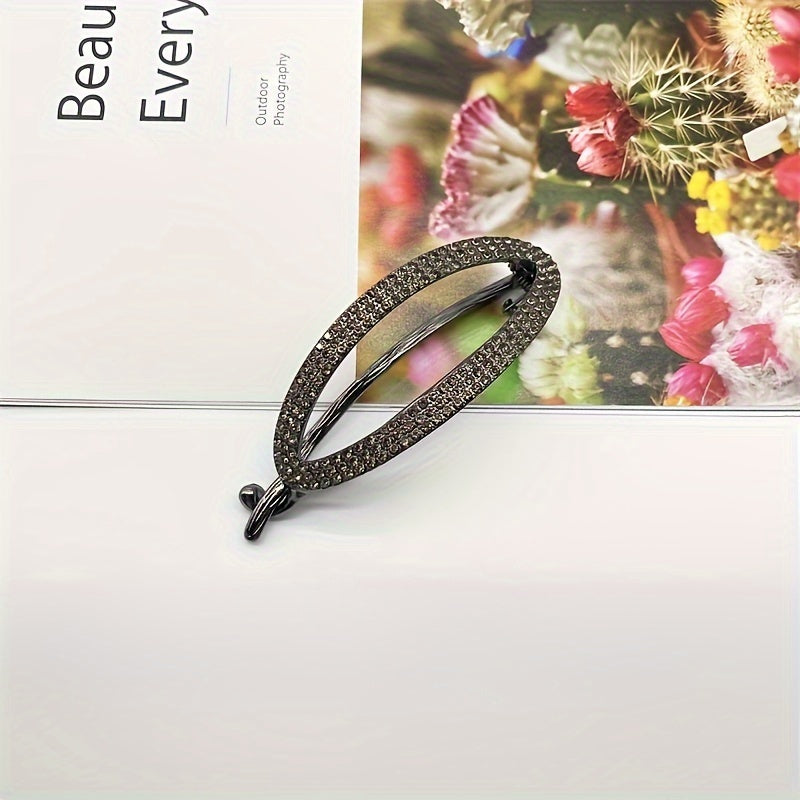 Золотая геометрическая заколка для волос для женщин с rhinestones и имитационными жемчужинами