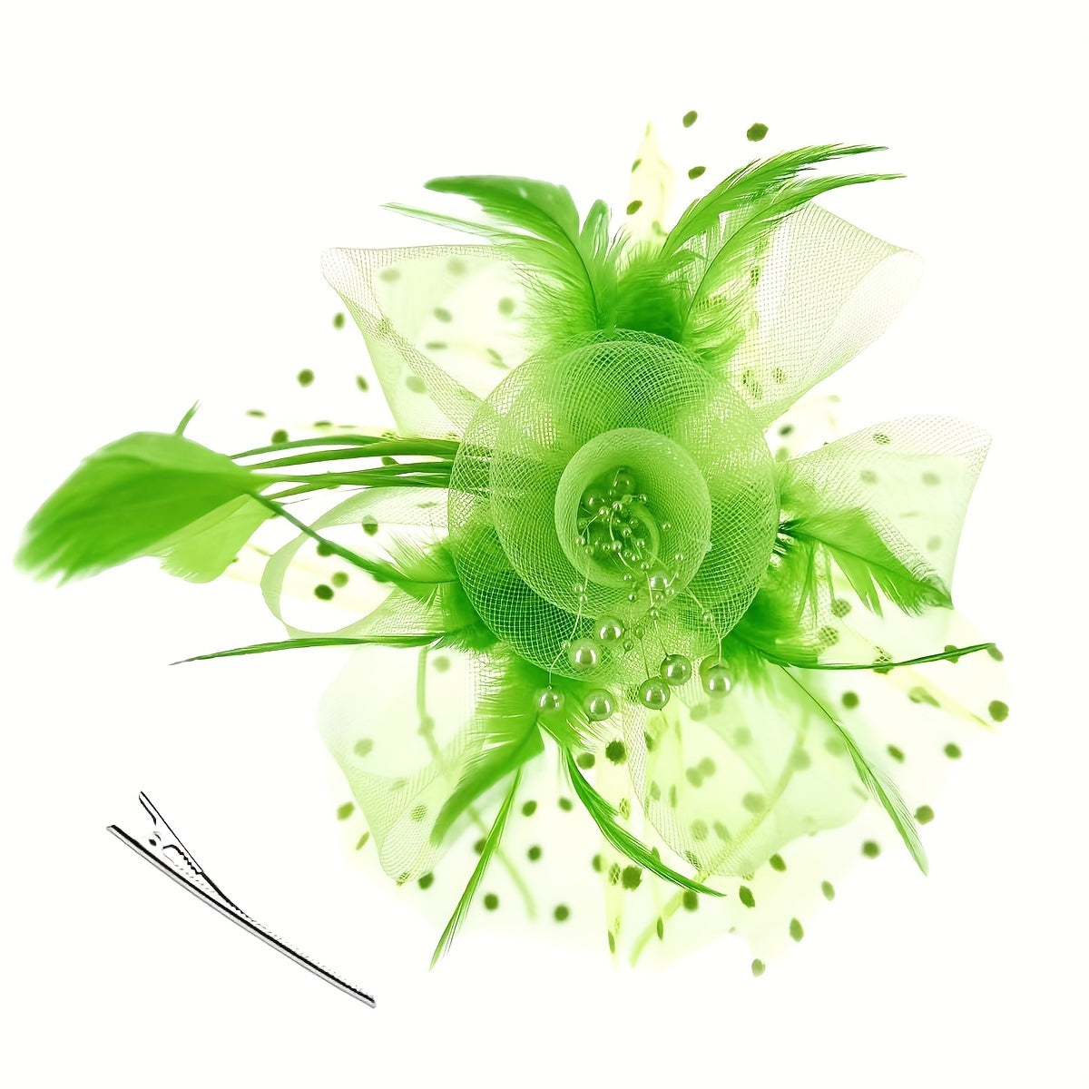 Ayollar uchun Vintage Chic Fascinator Shlyapa - Chiroyli Tarmoq Gul, Qush Tuxumlari va Klipli Boshband bilan 50-yillar va 60-yillar uslubida - Choy Partiyalari, Derby Kuni, To'ylar va Retro Yig'ilishlar uchun ideal