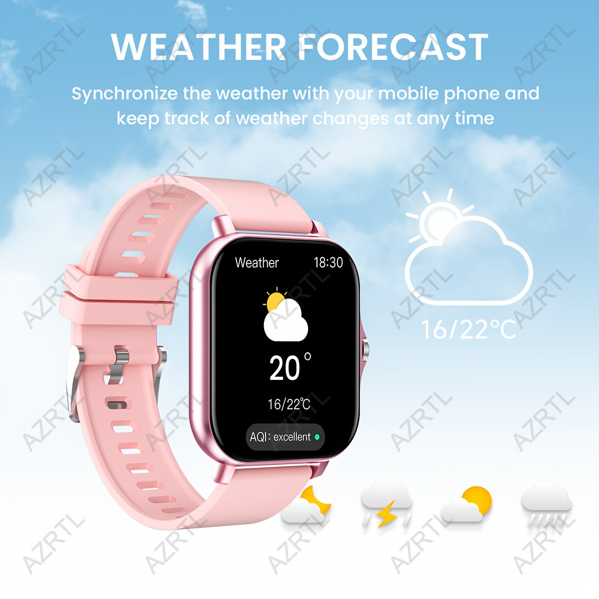 1.83-Inch Full Touch Screen Smartwatch with Call Message Pedometer Sports Modes Compatible with IOS Android