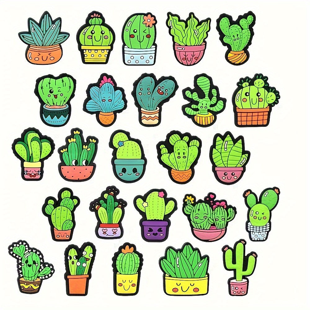 11pcs Kids Cactus Shoe Charms Set Plastic Decorations for Shoes Customization