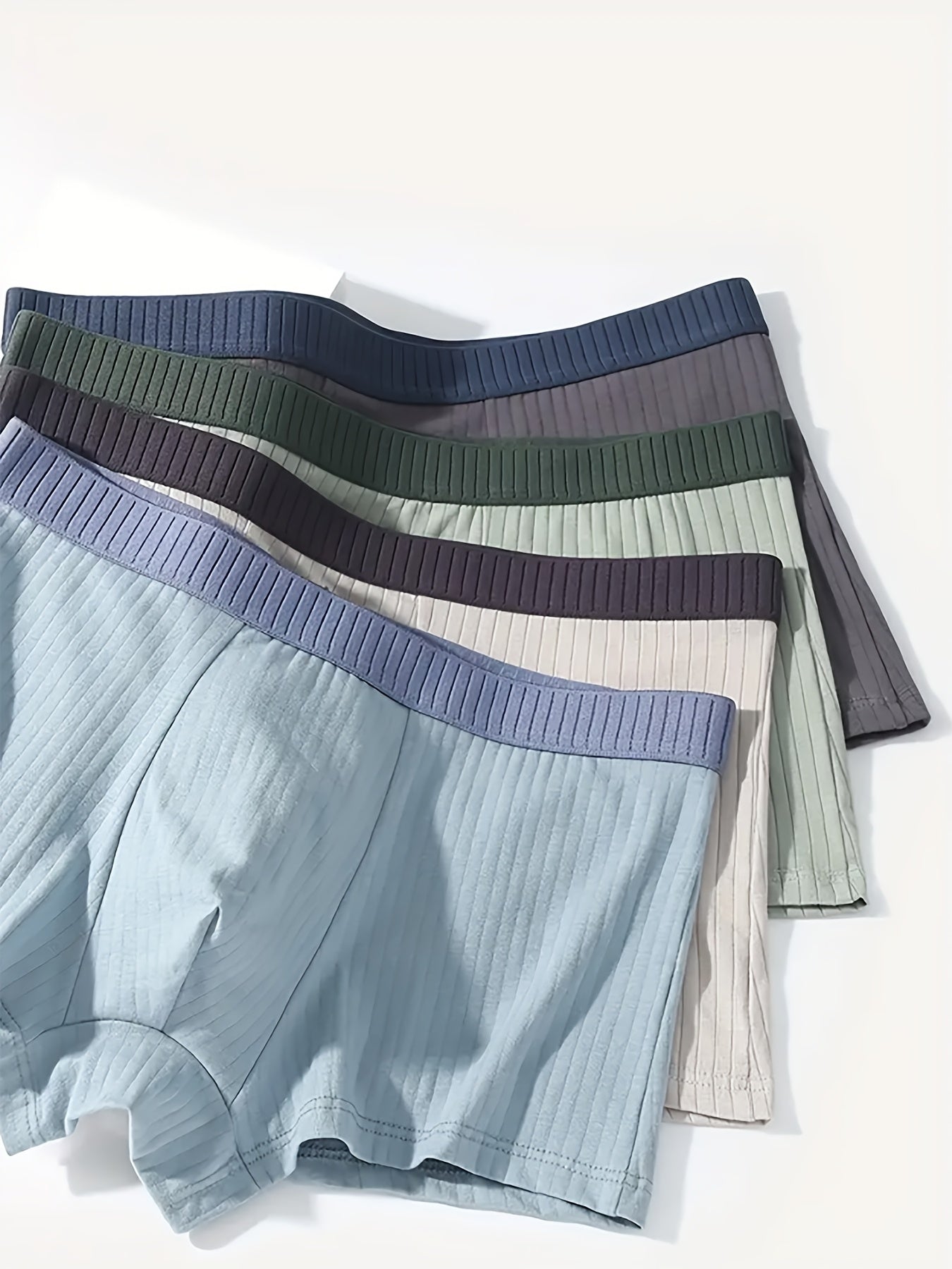 Men's Cotton Boxer Briefs 4-Pack Breathable Stretch Fit Solid Colors