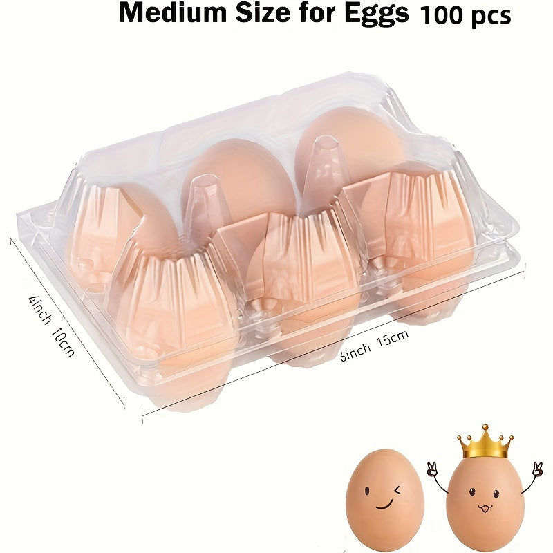 Qayta ishlatiladigan plastmassa tuxum saqlash tishlari, tuxum qutilari bilan, 100 ta paket oshxona va ochiq havoda