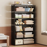 Металлическая стеллаж для хранения с 7 уровнями, черный глянцевый, настенный органайзер для кухни, спальни, ванной